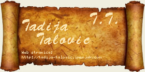 Tadija Talović vizit kartica